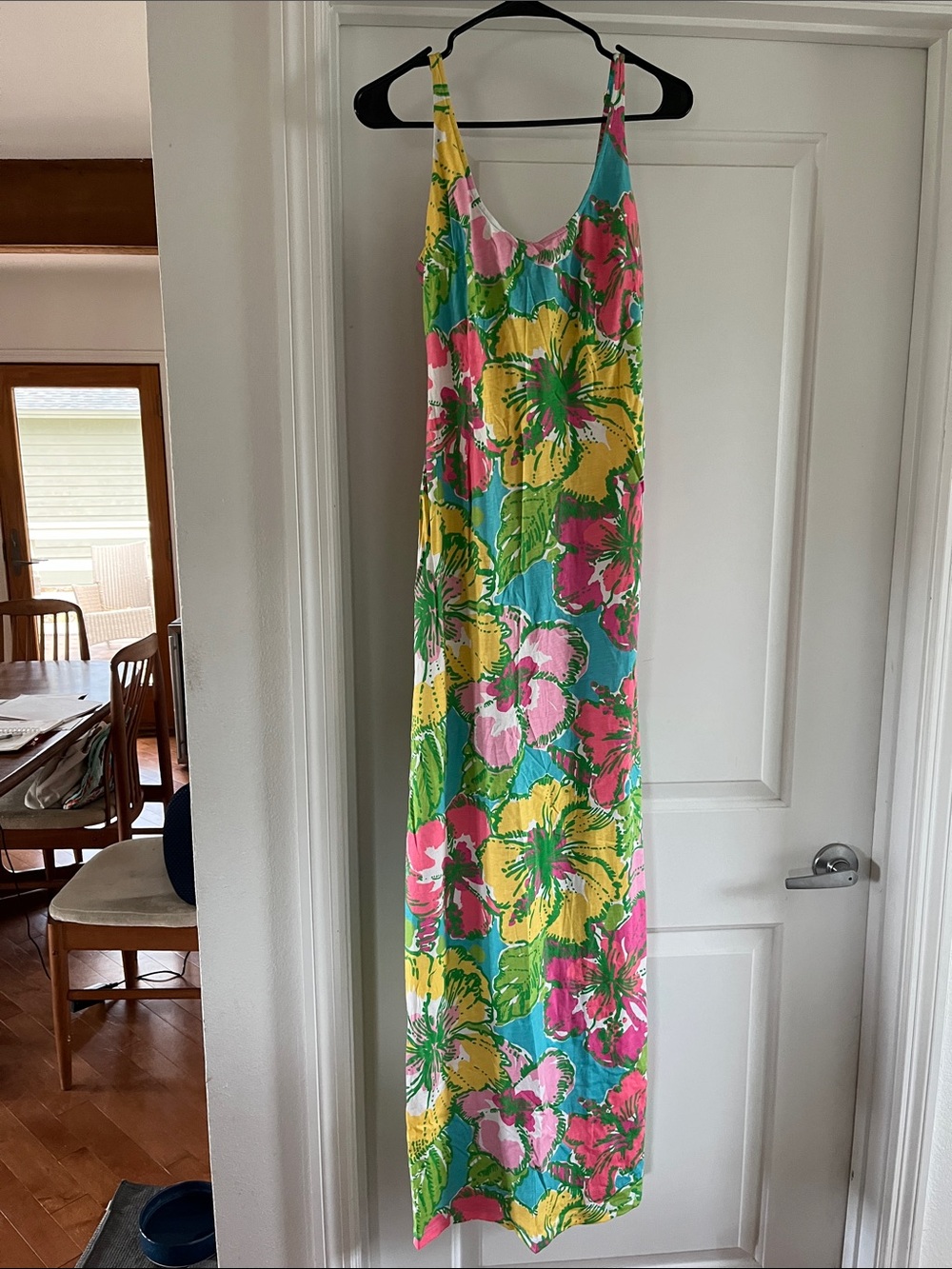 Lilly Pulitzer Sleeveless Floral Maxi Dress in Pink, Yellow & Green